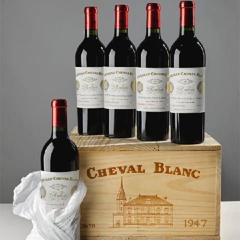 chai rượu vang đắt nhất thế giới - Cheval Blanc 1947
