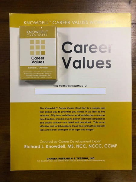 knowdellcardsort career values