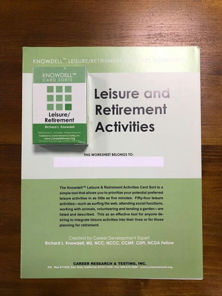 knowdellcardsort leisure and retirement activities