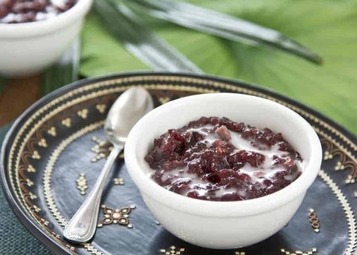ẩm thực chay bali - pudding gạo đen